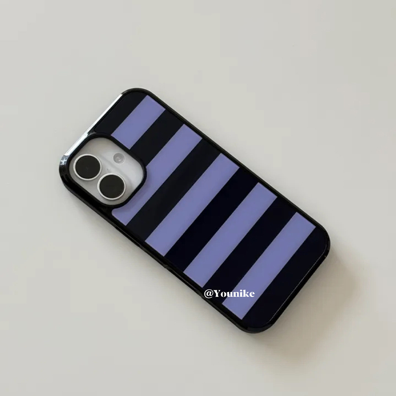Phone Cases Junk - 한국산 퍼플 및 블랙 스트라이프 폰