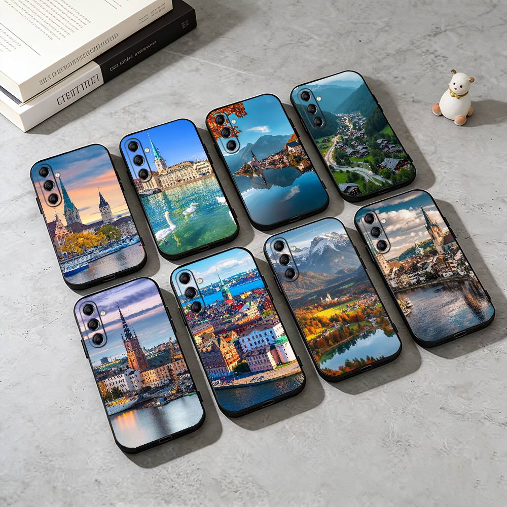Zurich Phone Cases - 치우르히에서 영감을 받은 휴대폰 케이스 블랙