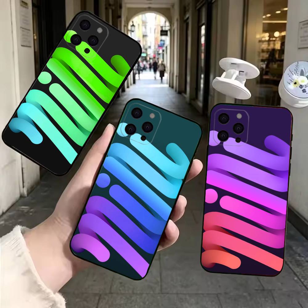 Phone Cases Youtube - 3D 그라데이션 플루이드 튜브 라인 패션