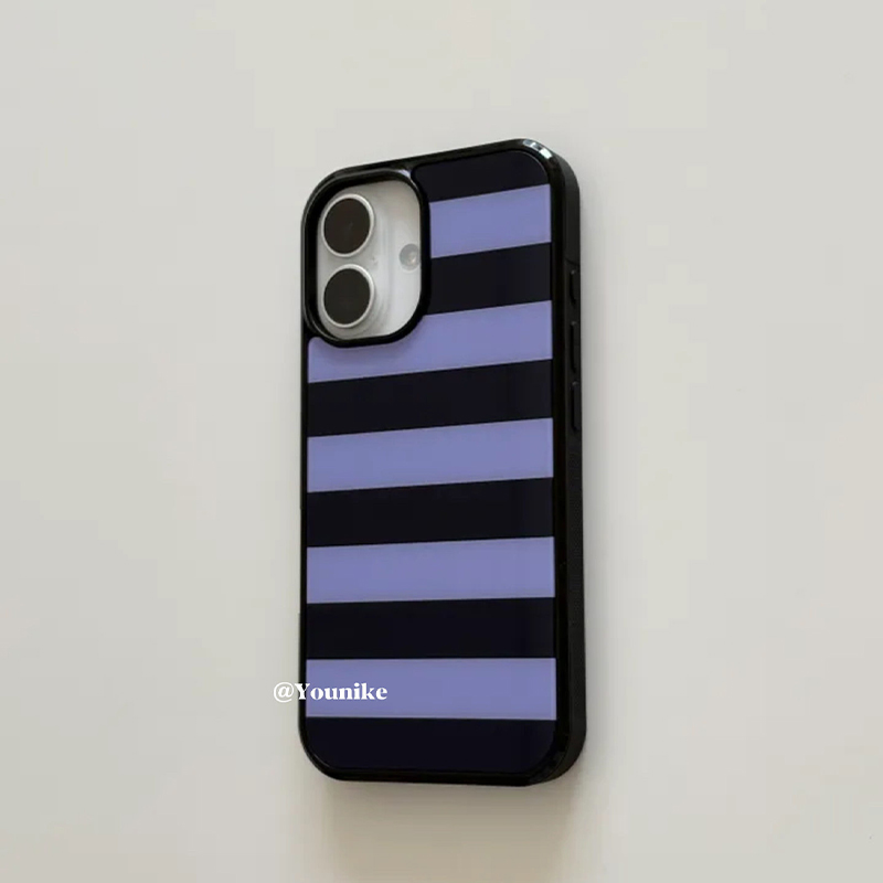 한국산 퍼플 및 블랙 스트라이프 폰 케이스 아이폰 17 - Phone Cases Junk 리뷰 및 가격