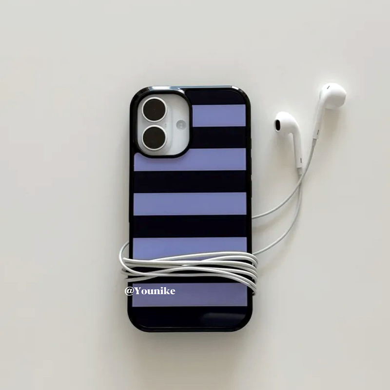 한국산 퍼플 및 블랙 스트라이프 폰 케이스 아이폰 17 - Phone Cases Junk 리뷰 및 가격