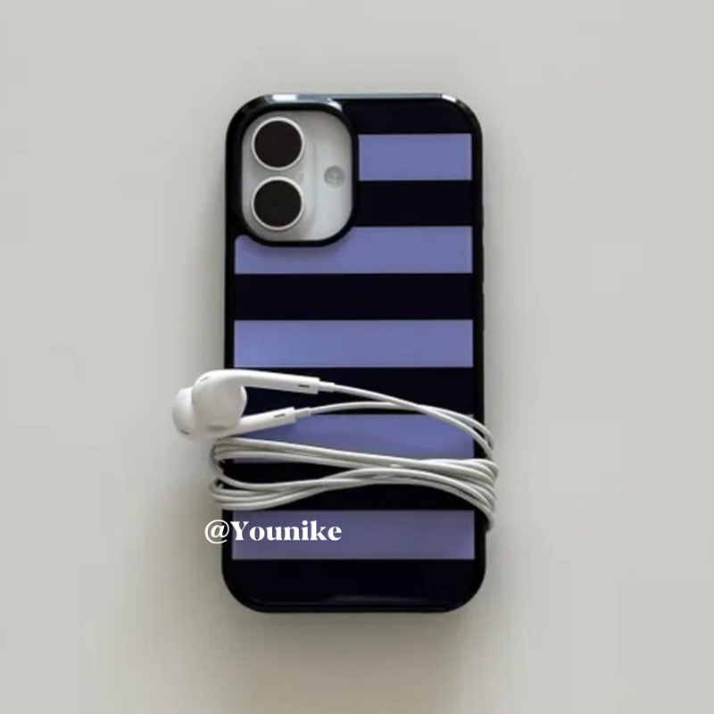 한국산 퍼플 및 블랙 스트라이프 폰 케이스 아이폰 17 - Phone Cases Junk 리뷰 및 가격