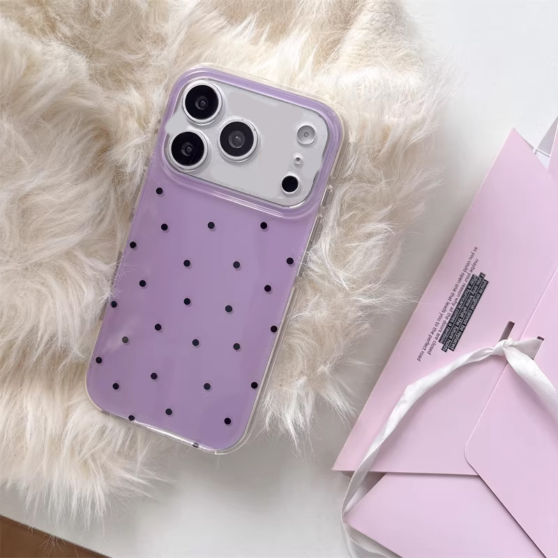 한국 인스타걸 심플 퍼플 물방울 무늬 만화 귀여운 폰  - Phone Cases Purple 리뷰 및 가격