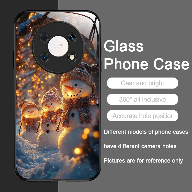 귀여운 겨울 크리스마스 눈사람 패턴 강화유리 휴대폰 케 - Phone Cases Honor 리뷰 및 가격