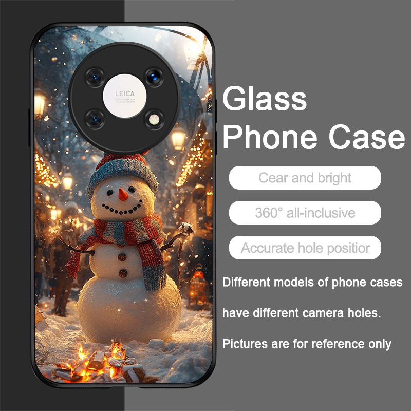 귀여운 겨울 크리스마스 눈사람 패턴 강화유리 휴대폰 케 - Phone Cases Honor 리뷰 및 가격