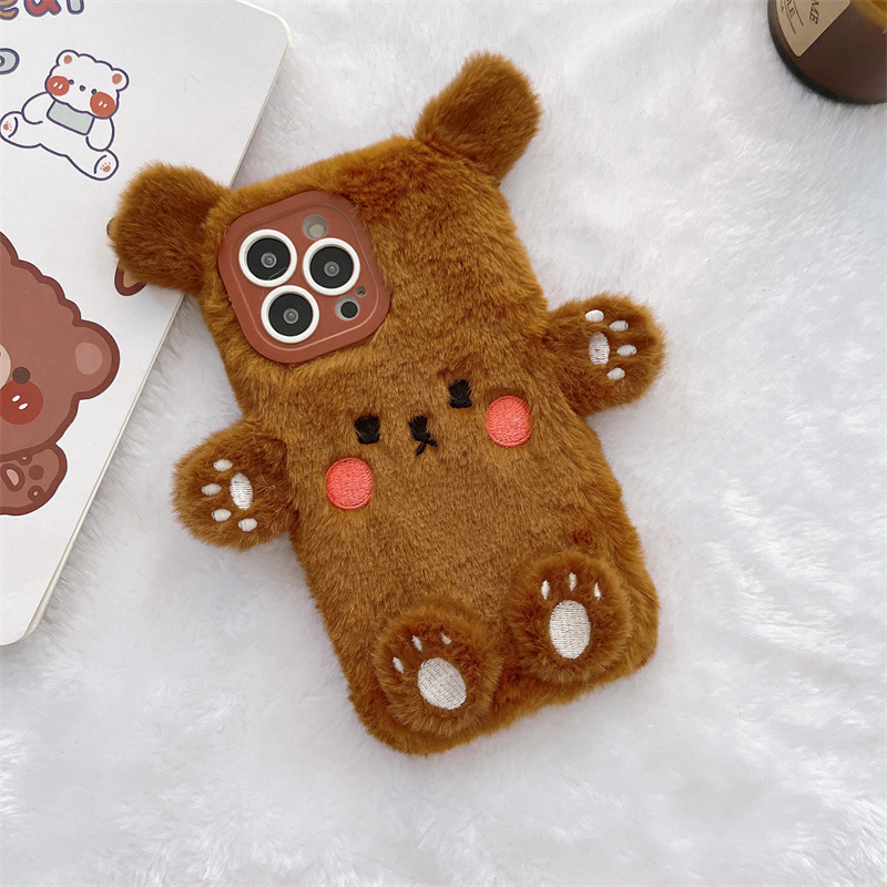 한국 3D 만화 곰돌이 푹신한 봉제 커플 폰 케이스 아 - Phone Cases Korean 리뷰 및 가격