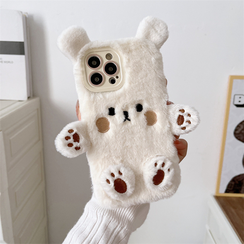 한국 3D 만화 곰돌이 푹신한 봉제 커플 폰 케이스 아 - Phone Cases Korean 리뷰 및 가격