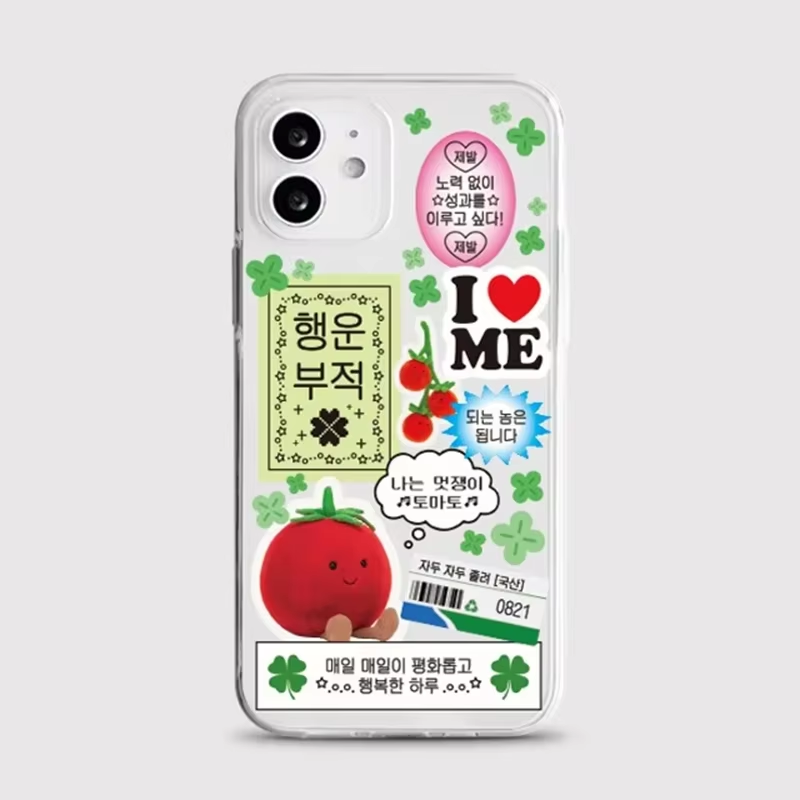 귀여운 네잎 클로버 폰 케이스 (아이폰 17, 16,  - Phone Cases Korean 리뷰 및 가격