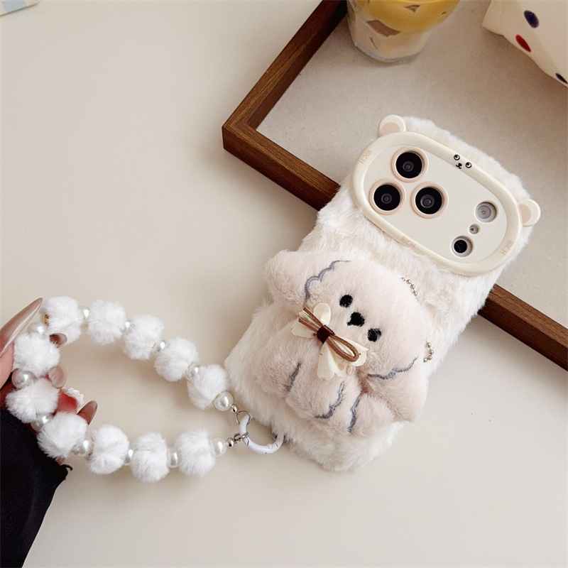 3D 만화 리본 강아지 따뜻하고 폭신한 플러시 폰 케이 - Phone Cases Bulk 리뷰 및 가격