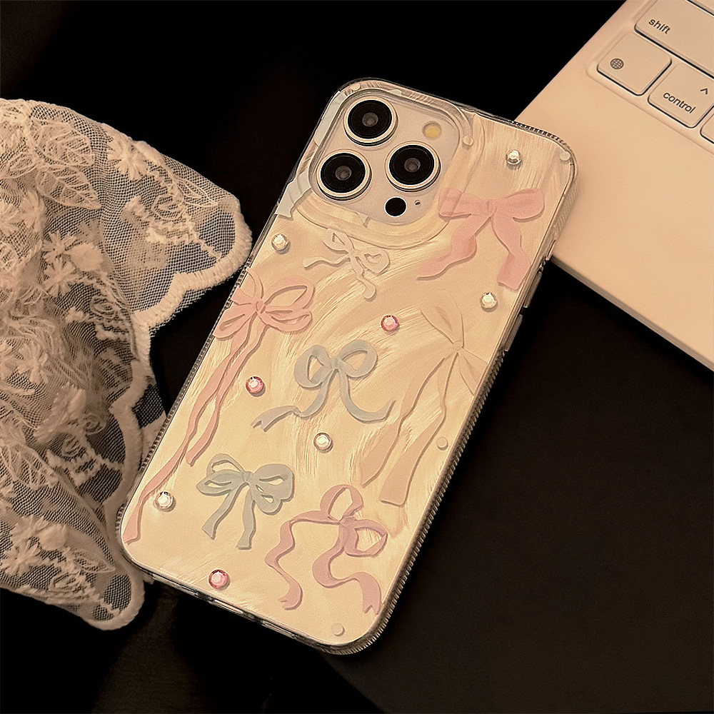 컬러풀한 리본 다이아몬드 스티커 아이폰 17 에어 16 - Phone Cases Korean 리뷰 및 가격