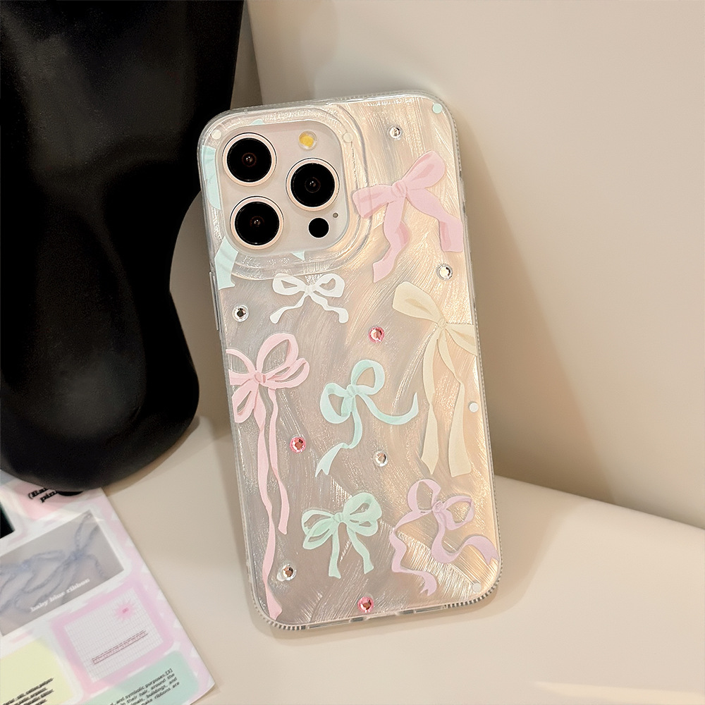 컬러풀한 리본 다이아몬드 스티커 아이폰 17 에어 16 - Phone Cases Korean 리뷰 및 가격