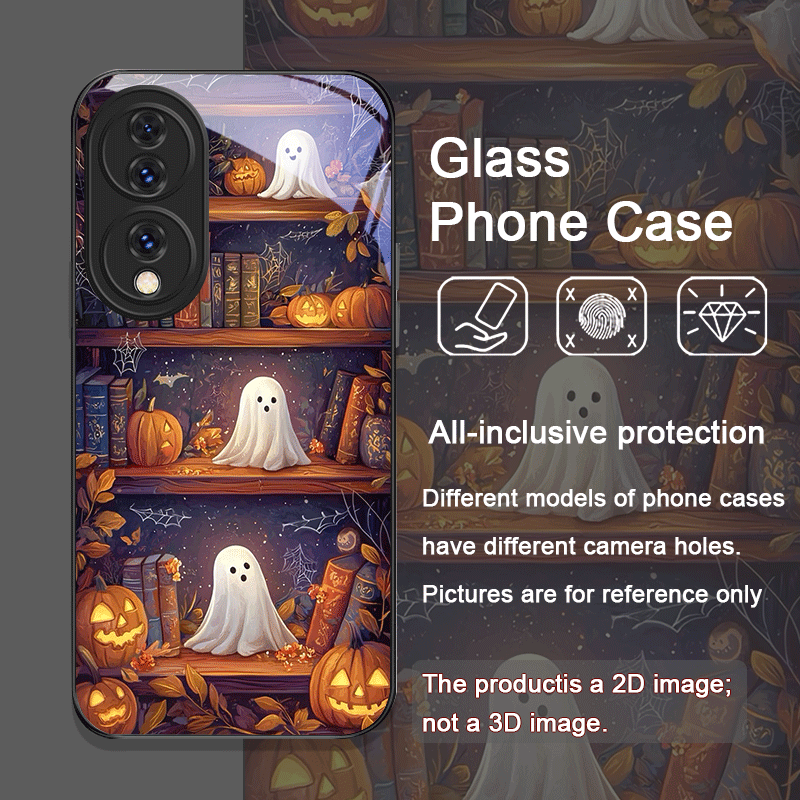할로윈 호박 유령 책장 강화유리 폰 케이스 (화웨이 아 - Phone Cases Honor 리뷰 및 가격