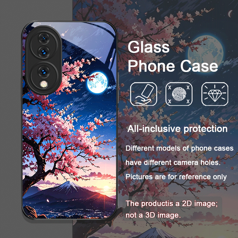 레트로 풍경 달 벚꽃 강화유리 휴대폰 케이스 (화웨이  - Phone Cases Honor 리뷰 및 가격