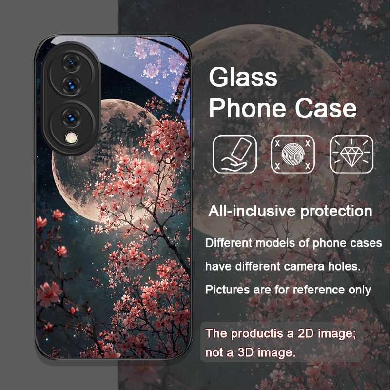 레트로 풍경 달 벚꽃 강화유리 휴대폰 케이스 (화웨이  - Phone Cases Honor 리뷰 및 가격