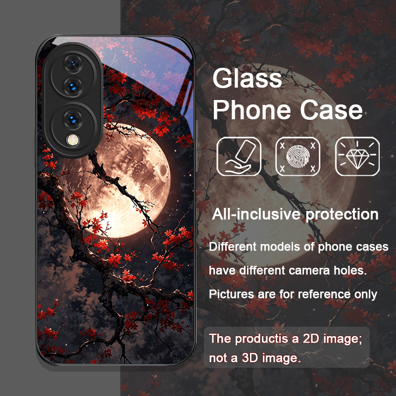 레트로 풍경 달 벚꽃 강화유리 휴대폰 케이스 (화웨이  - Phone Cases Honor 리뷰 및 가격