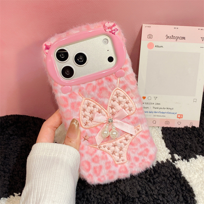 럭셔리 레오파드 프린트 비키니 패턴 플러시 폰 케이스  - Phone Cases Iphone 16 Pro 리뷰 및 가격