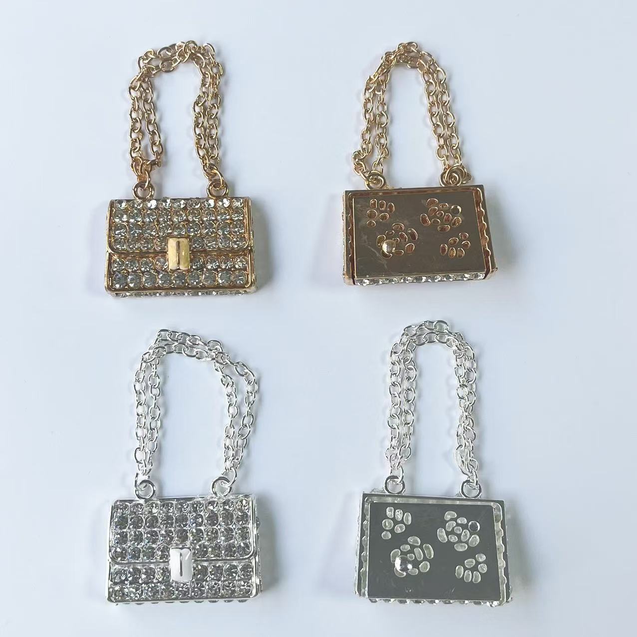 4개 세련된 미니 라인스톤 핸드백 가방 열쇠고리 장식  - Phone Cases Junk 리뷰 및 가격
