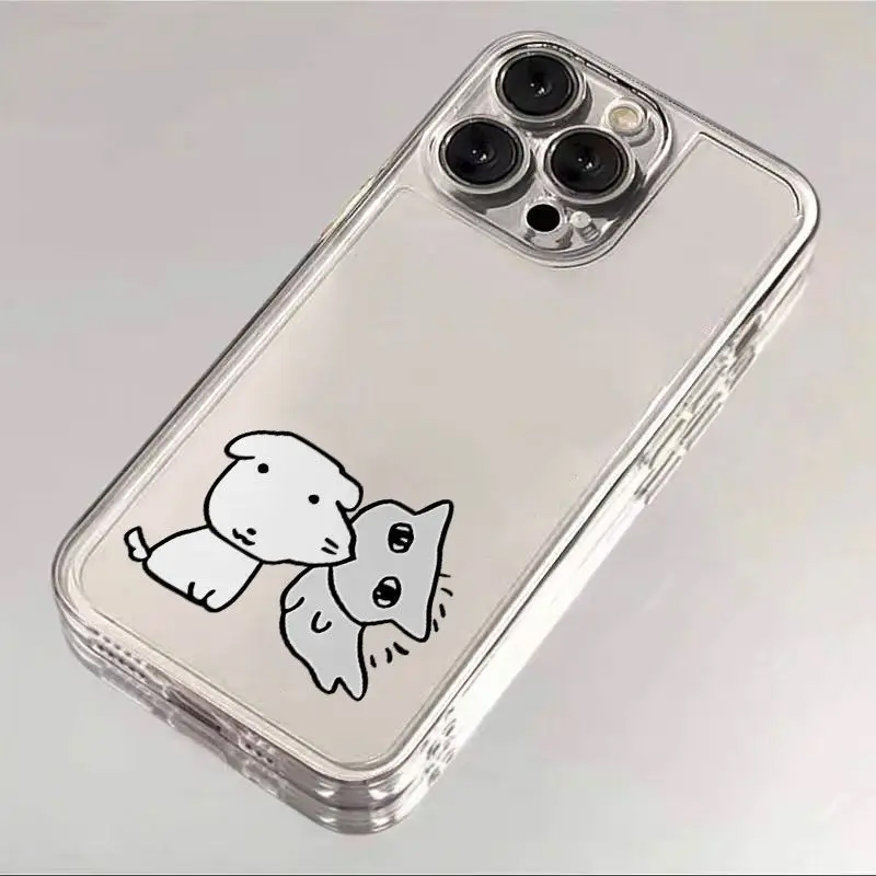새로운 한국 귀여운 강아지 고양이 커플 투명 폰 케이스 - Phone Cases Korean 리뷰 및 가격