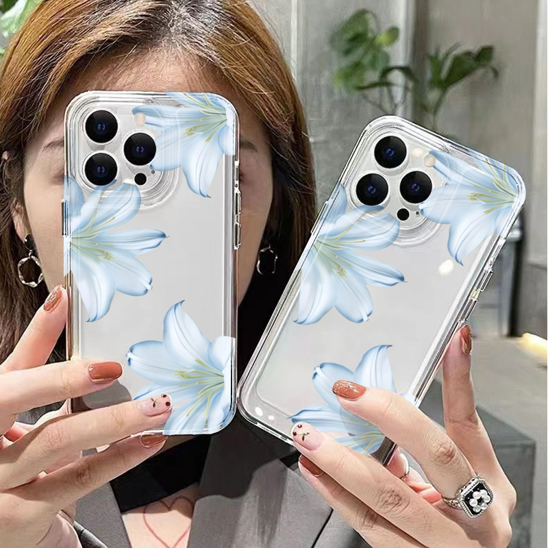 세련된 화이트 백합꽃 디자인 아이폰 17 16 15 P - Phone Cases Bulk 리뷰 및 가격
