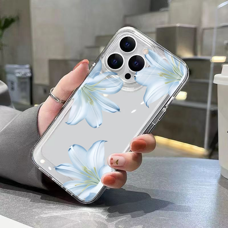 세련된 화이트 백합꽃 디자인 아이폰 17 16 15 P - Phone Cases Bulk 리뷰 및 가격