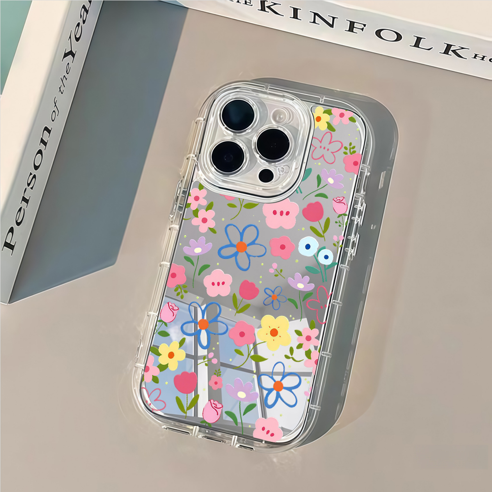 한국 스타일 꽃무늬 실버 미러 폰 케이스 아이폰 17  - Phone Cases Bulk 리뷰 및 가격
