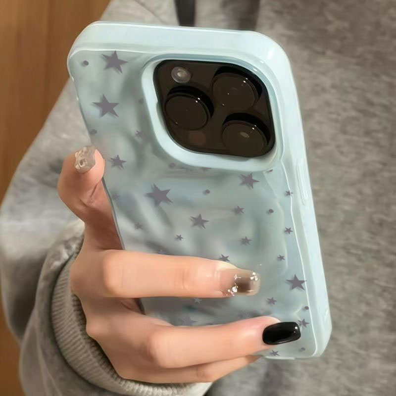 미니멀리스트 스타일의 귀여운 별 무늬 텍스처 아이폰 케 - Phone Cases Purple 리뷰 및 가격