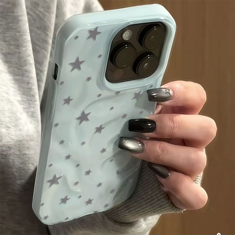 미니멀리스트 스타일의 귀여운 별 무늬 텍스처 아이폰 케 - Phone Cases Purple 리뷰 및 가격