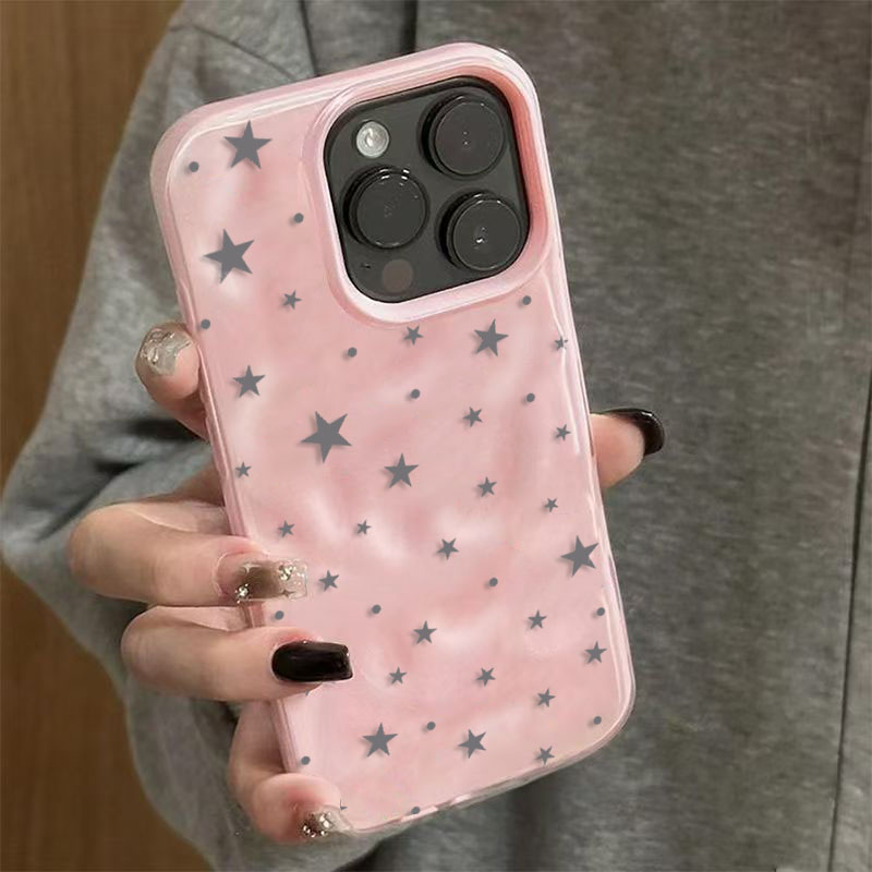 미니멀리스트 스타일의 귀여운 별 무늬 텍스처 아이폰 케 - Phone Cases Purple 리뷰 및 가격