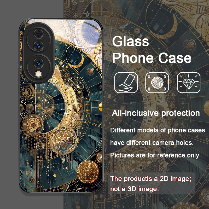 스타일리시 별과 달 별자리 패턴 강화유리 휴대폰 케이스 - Phone Cases Honor 리뷰 및 가격